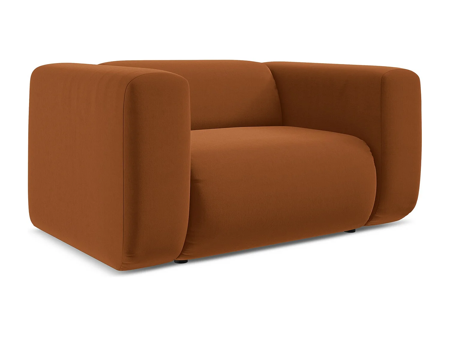 Fauteuil van terracotta velours - EKAHI