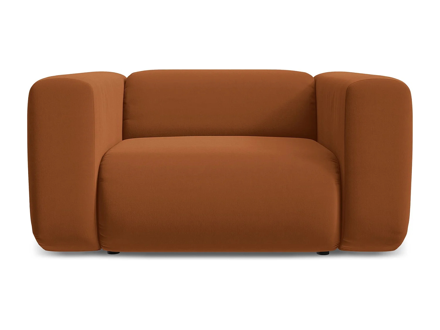 Fauteuil van terracotta velours - EKAHI