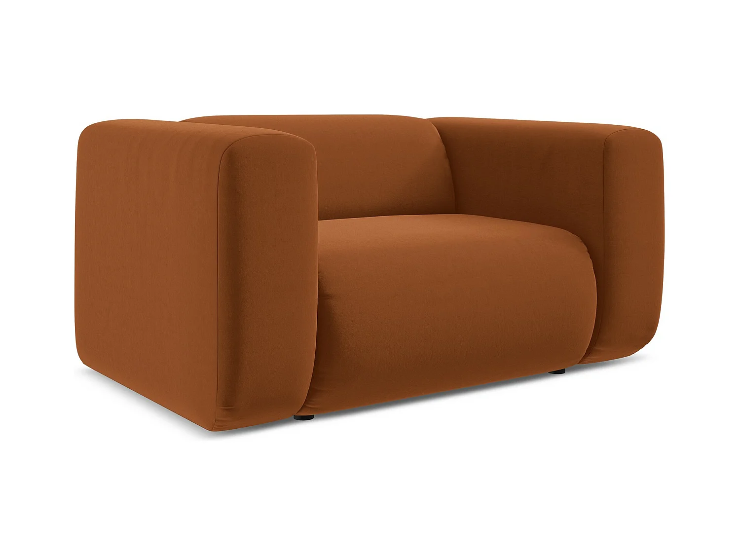 Fauteuil van terracotta velours - EKAHI
