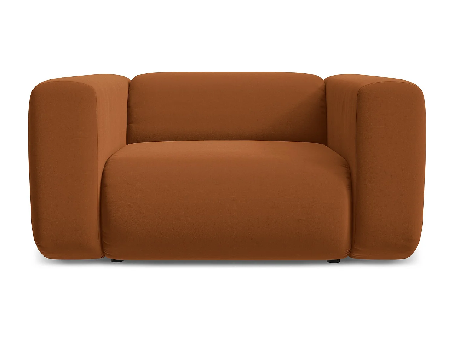 Fauteuil van terracotta velours - EKAHI