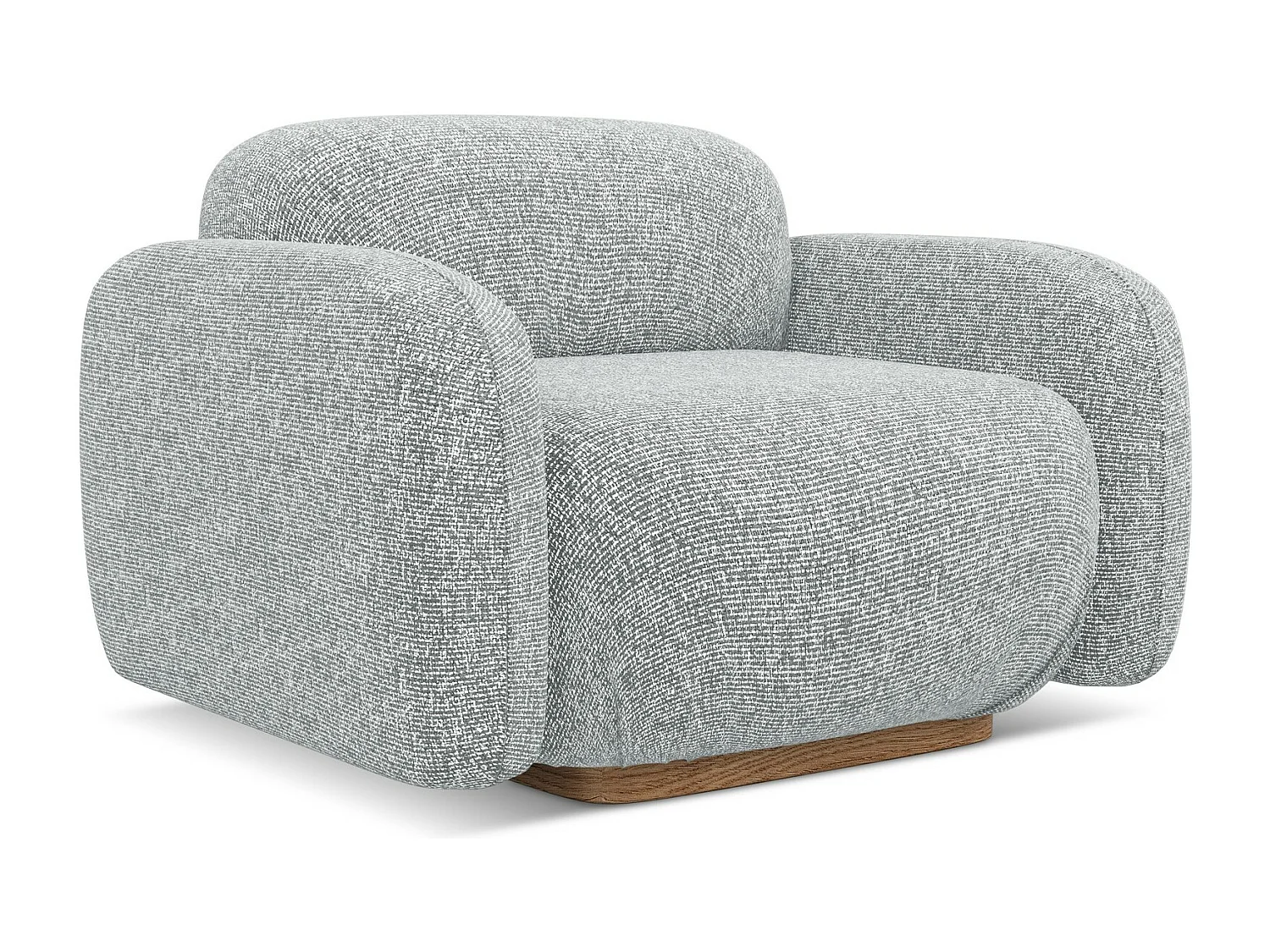 Poltrona em tecido texturizado prata - AILANI