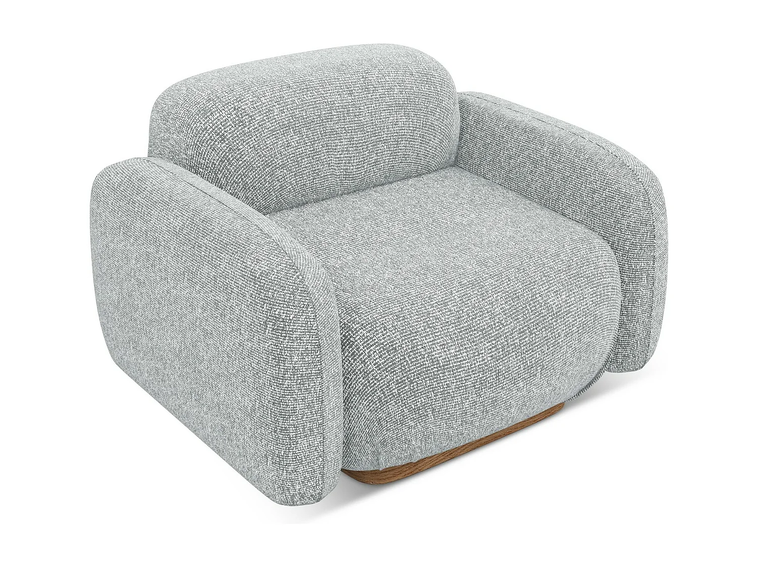 Poltrona em tecido texturizado prata - AILANI