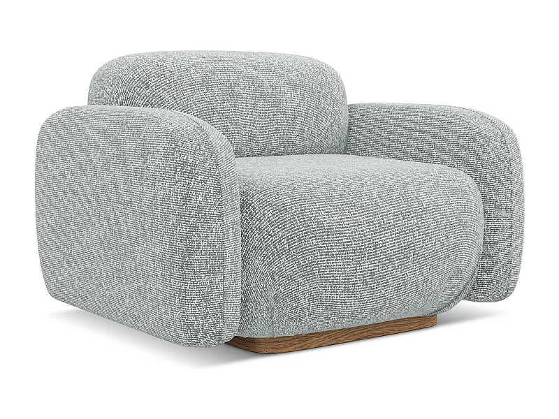 Poltrona em tecido texturizado prata - AILANI