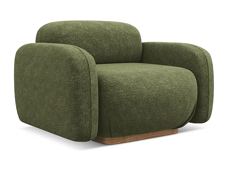 Poltrona em tecido chenille azeitona - AILANI