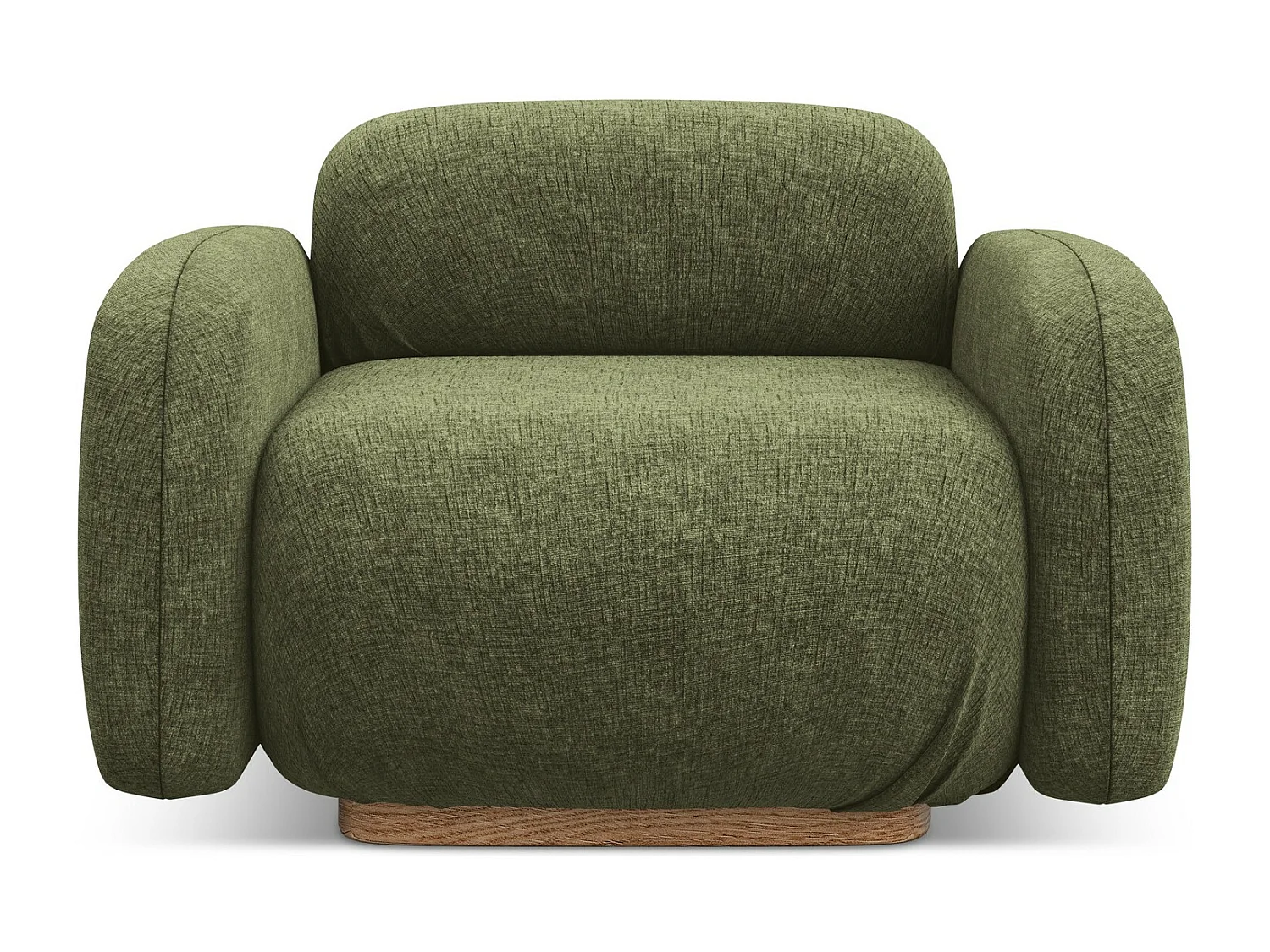 Poltrona em tecido chenille azeitona - AILANI