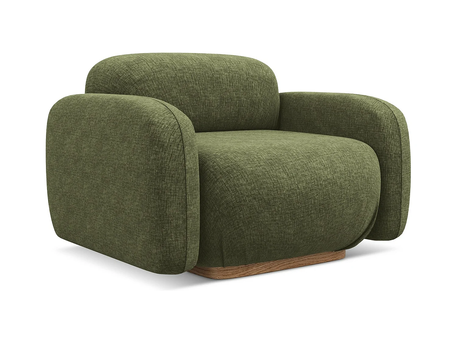 Fauteuil en tissu chenille - olive - AILANI