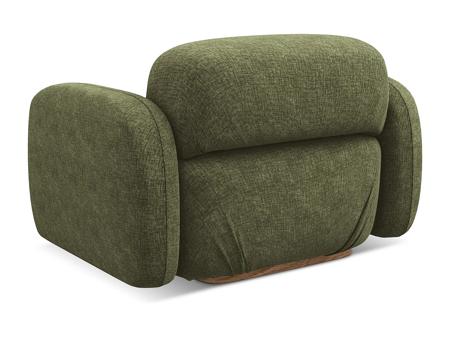 Poltrona em tecido chenille azeitona - AILANI