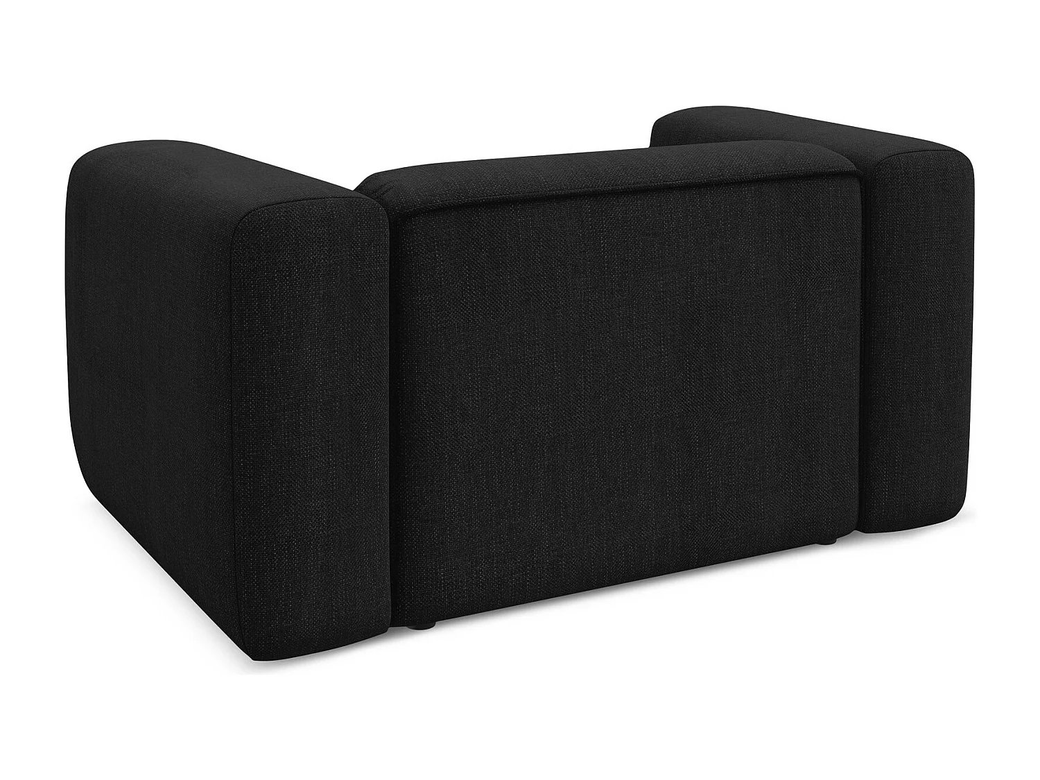 Fauteuil van zwart chenille stof - EKAHI