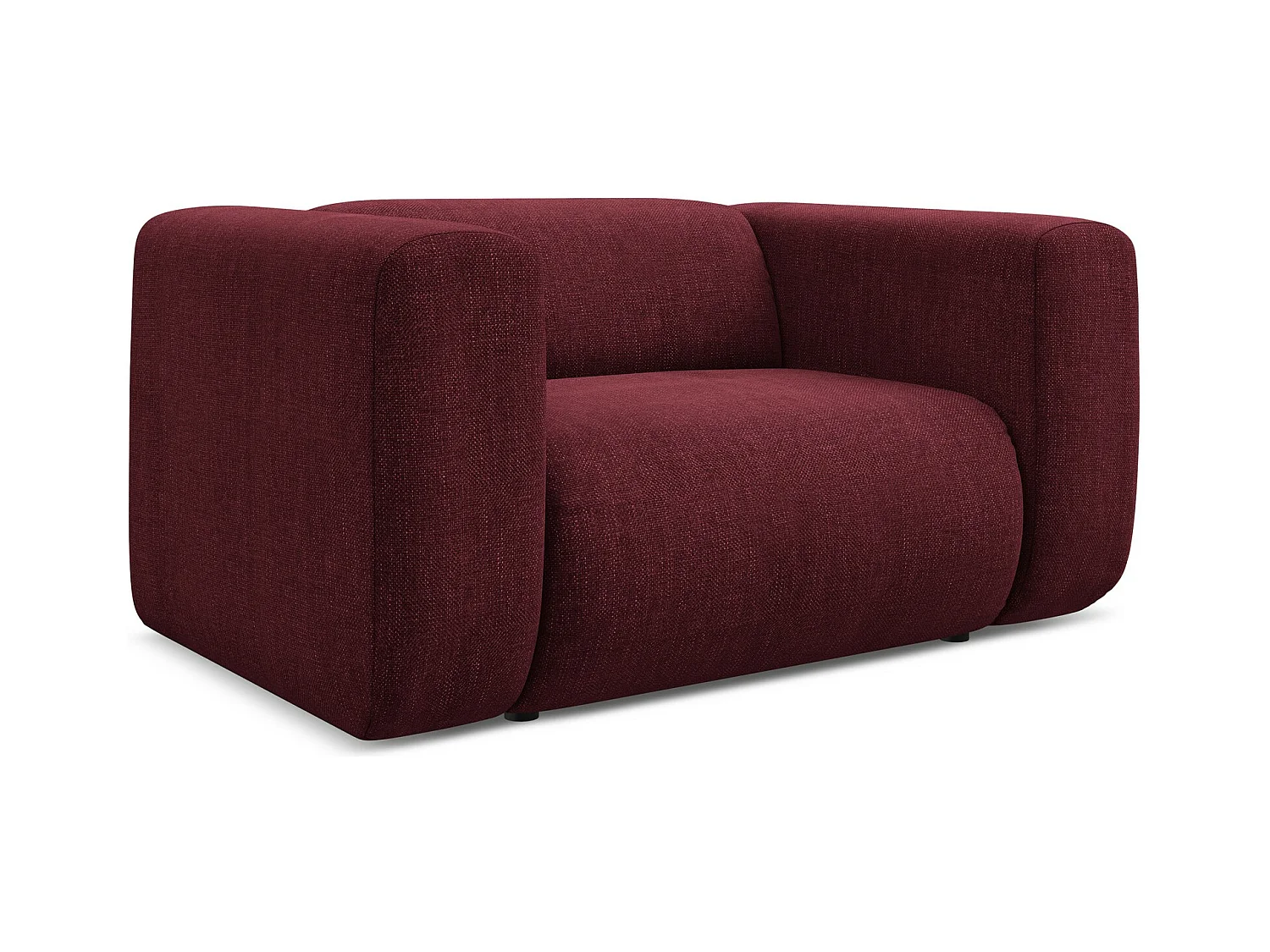 Sessel - - Chenille - Rotwein - EKAHI