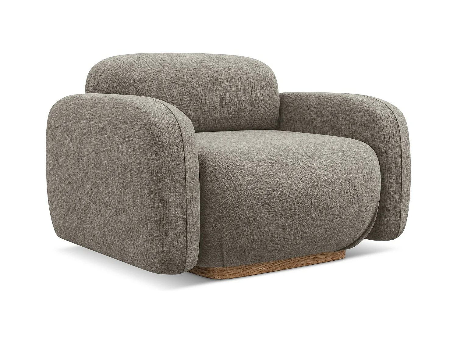 Fauteuil en tissu chenille - taupe - AILANI