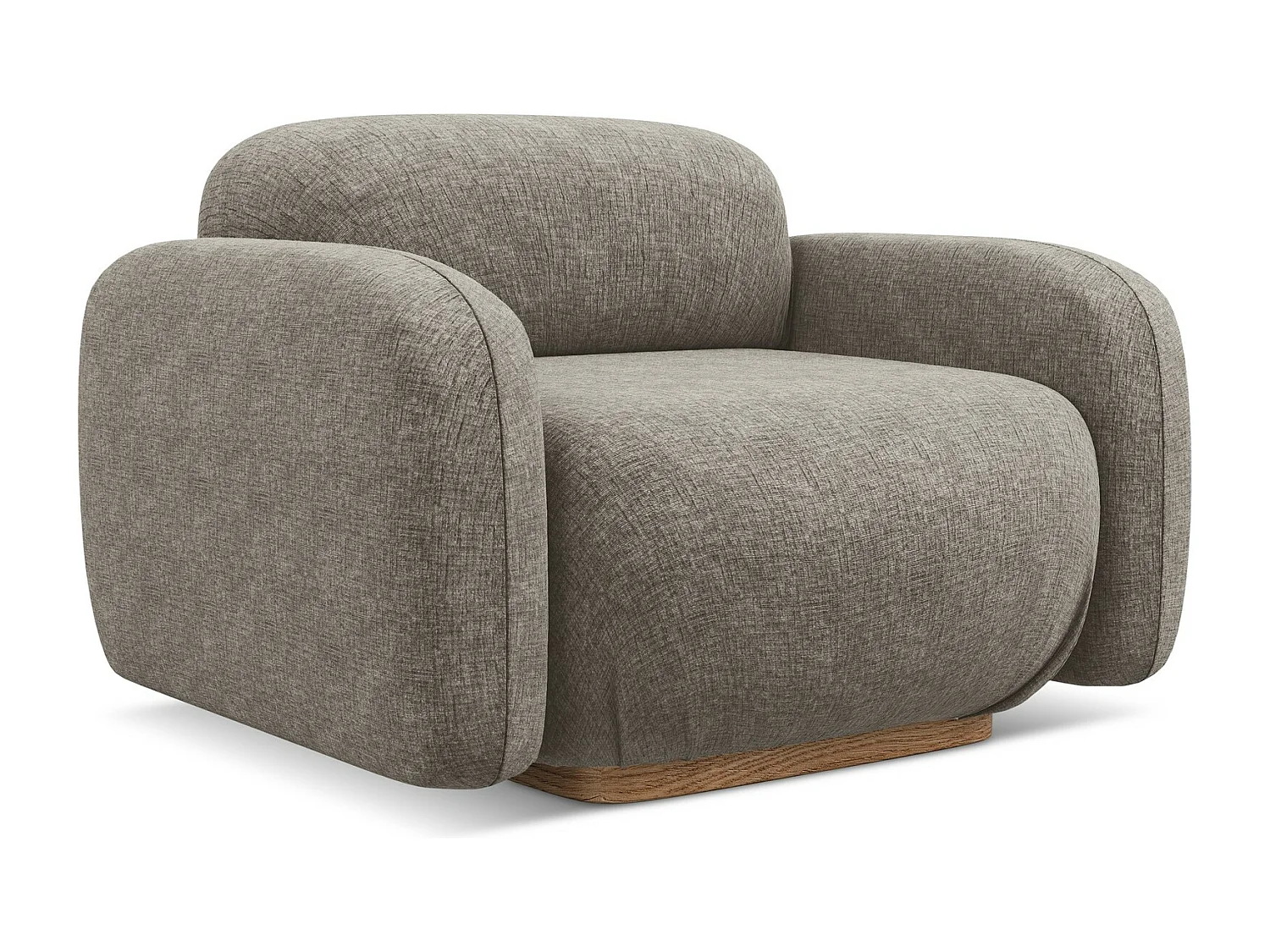 Fauteuil en tissu chenille - taupe - AILANI