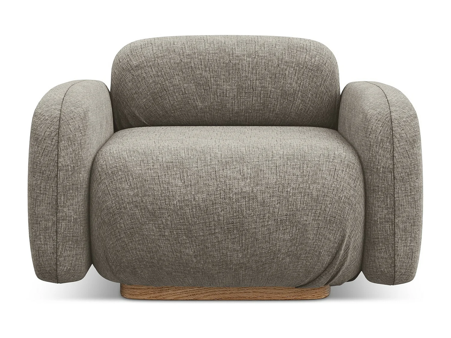 Fauteuil en tissu chenille - taupe - AILANI