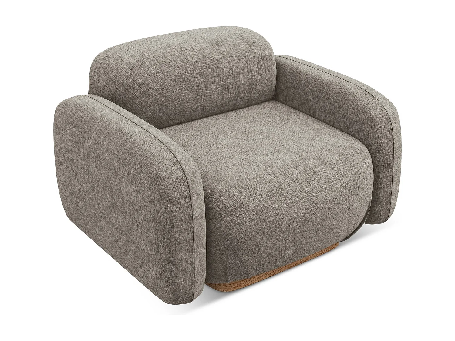 Fauteuil en tissu chenille - taupe - AILANI