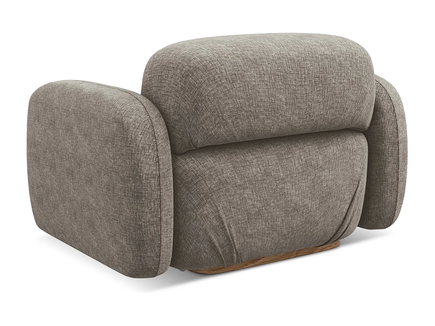 Fauteuil en tissu chenille - taupe - AILANI