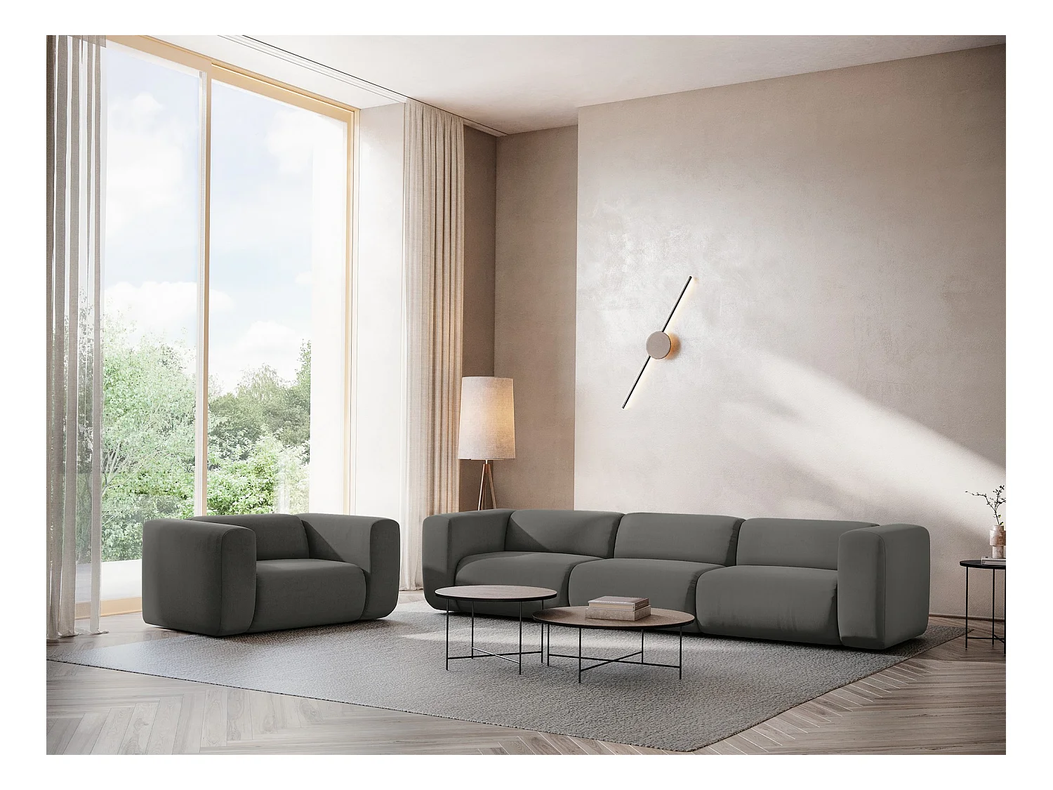 Fauteuil van staal velours - EKAHI