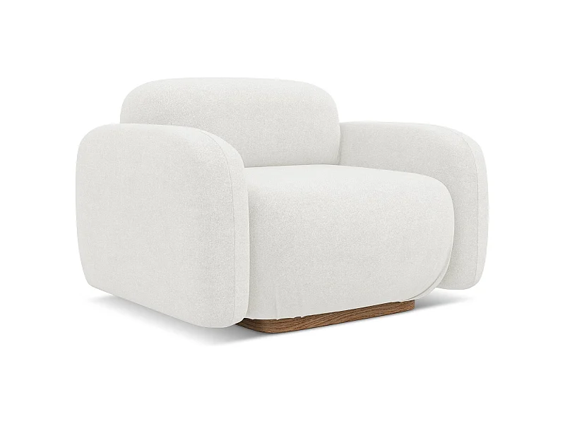 Fauteuil van wit bouclé - AILANI