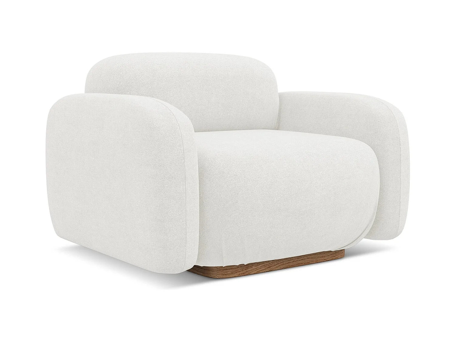 Fauteuil en tissu bouclette - blanc - AILANI