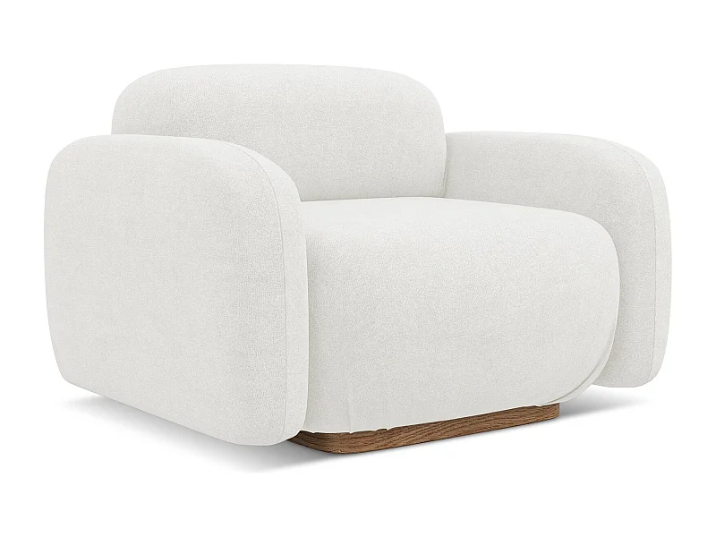 Fauteuil en tissu bouclette - blanc - AILANI