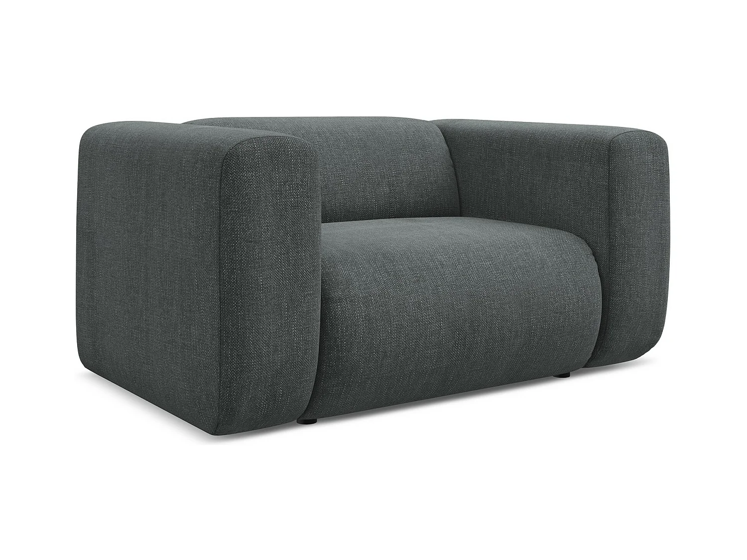 Fauteuil en tissu chenille - graphite - EKAHI