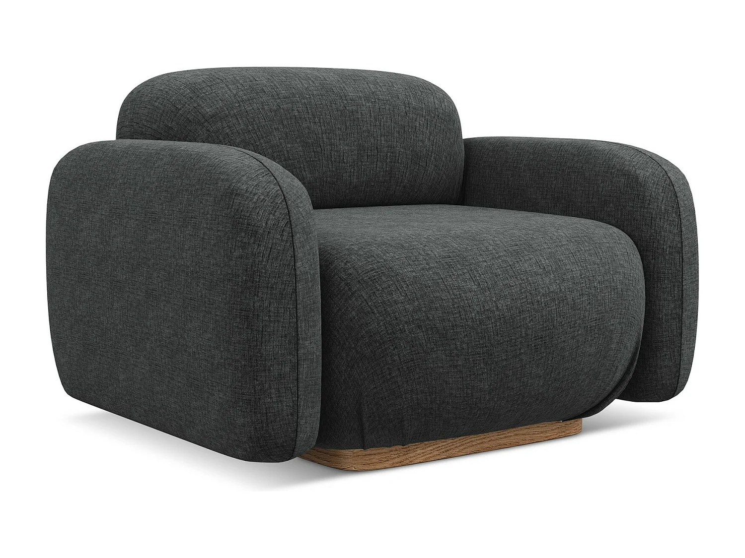 Fauteuil van staal chenille stof - AILANI