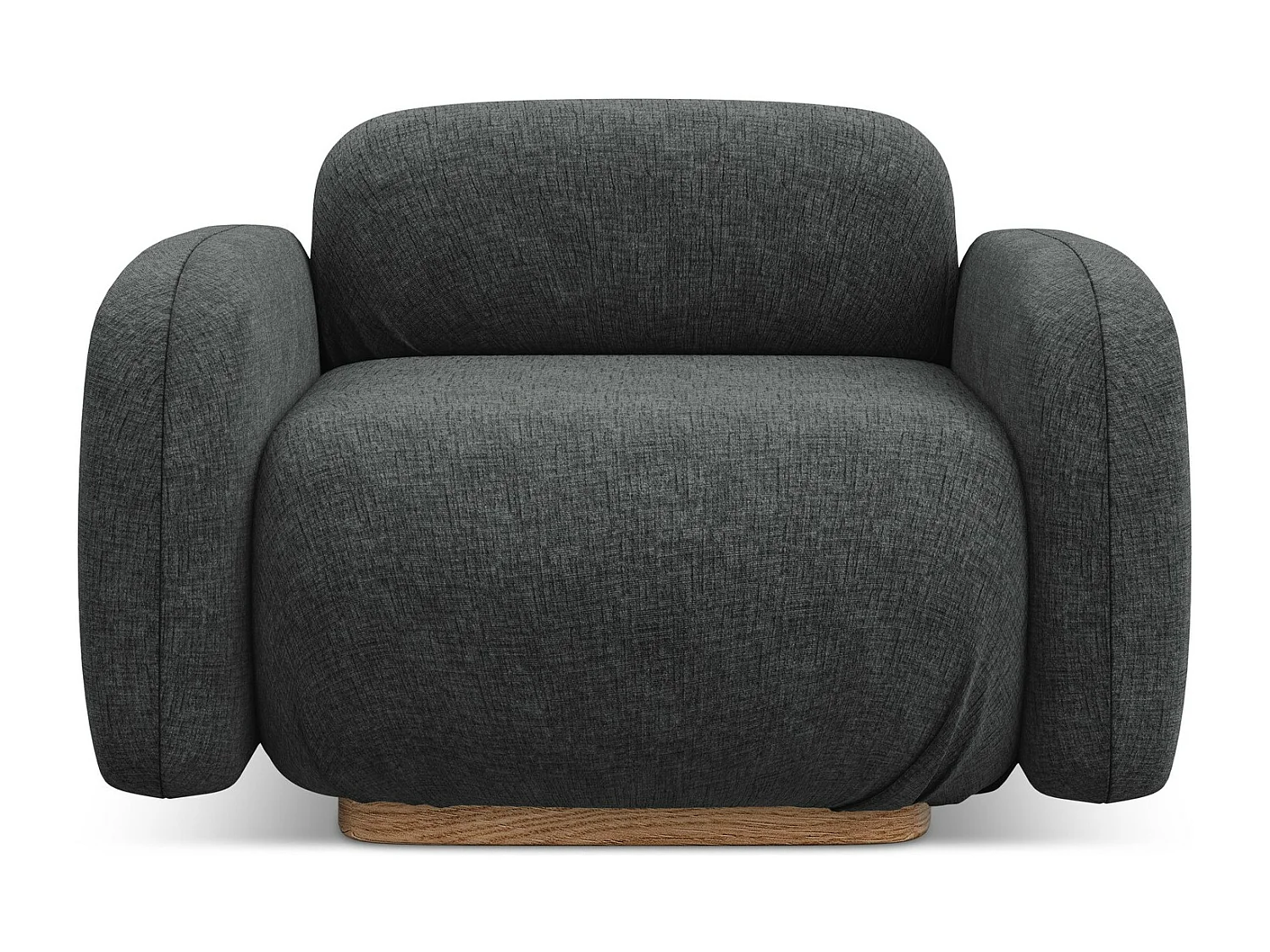 Fauteuil van staal chenille stof - AILANI
