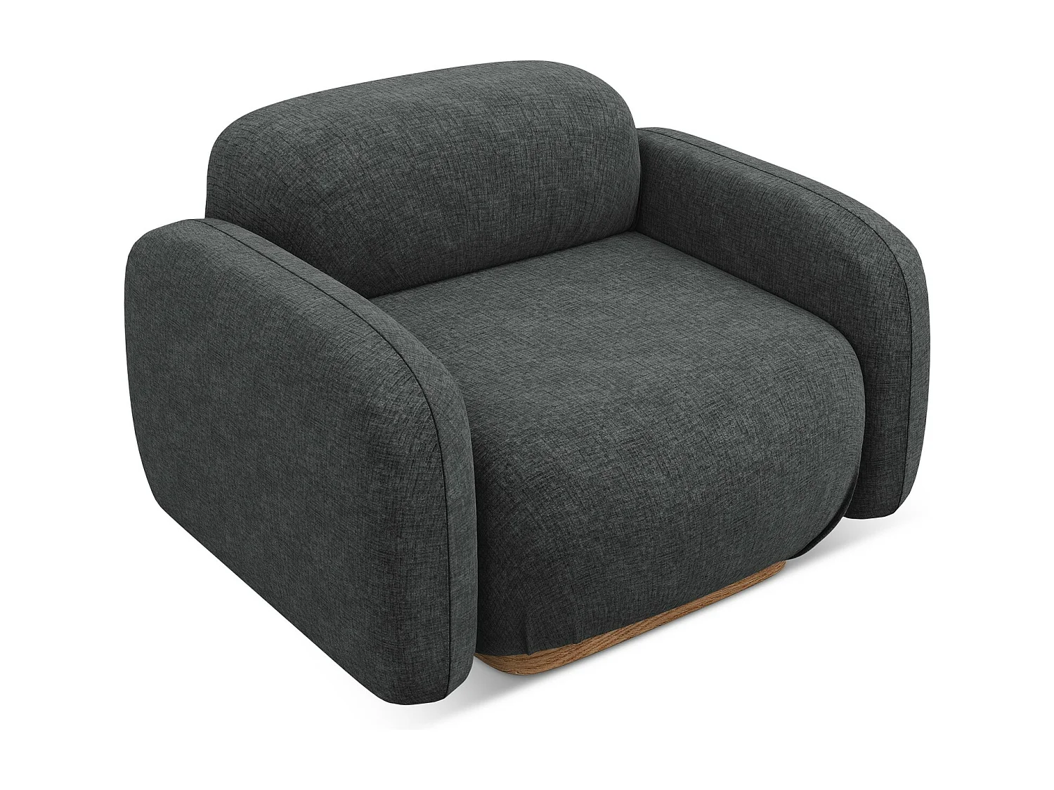 Fauteuil van staal chenille stof - AILANI