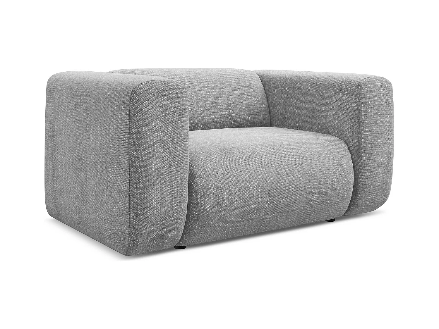 Fauteuil en tissu chenille - gris clair - EKAHI