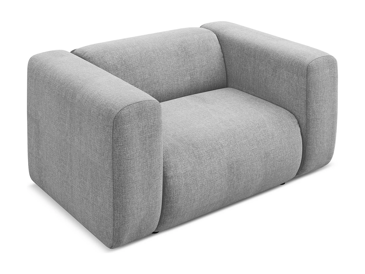 Fauteuil en tissu chenille - gris clair - EKAHI