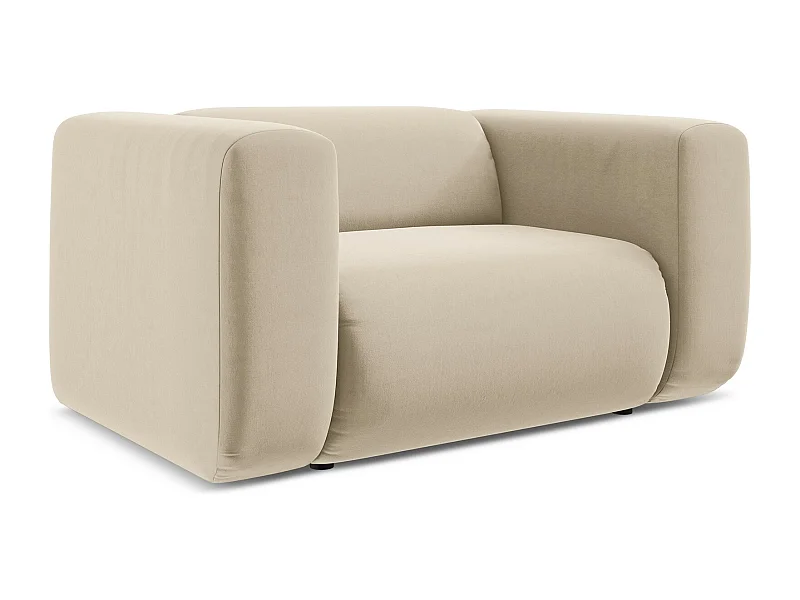 Sessel - - Samt - Hell beige - EKAHI