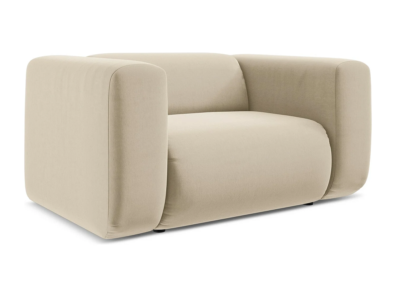 Sessel - - Samt - Hell beige - EKAHI