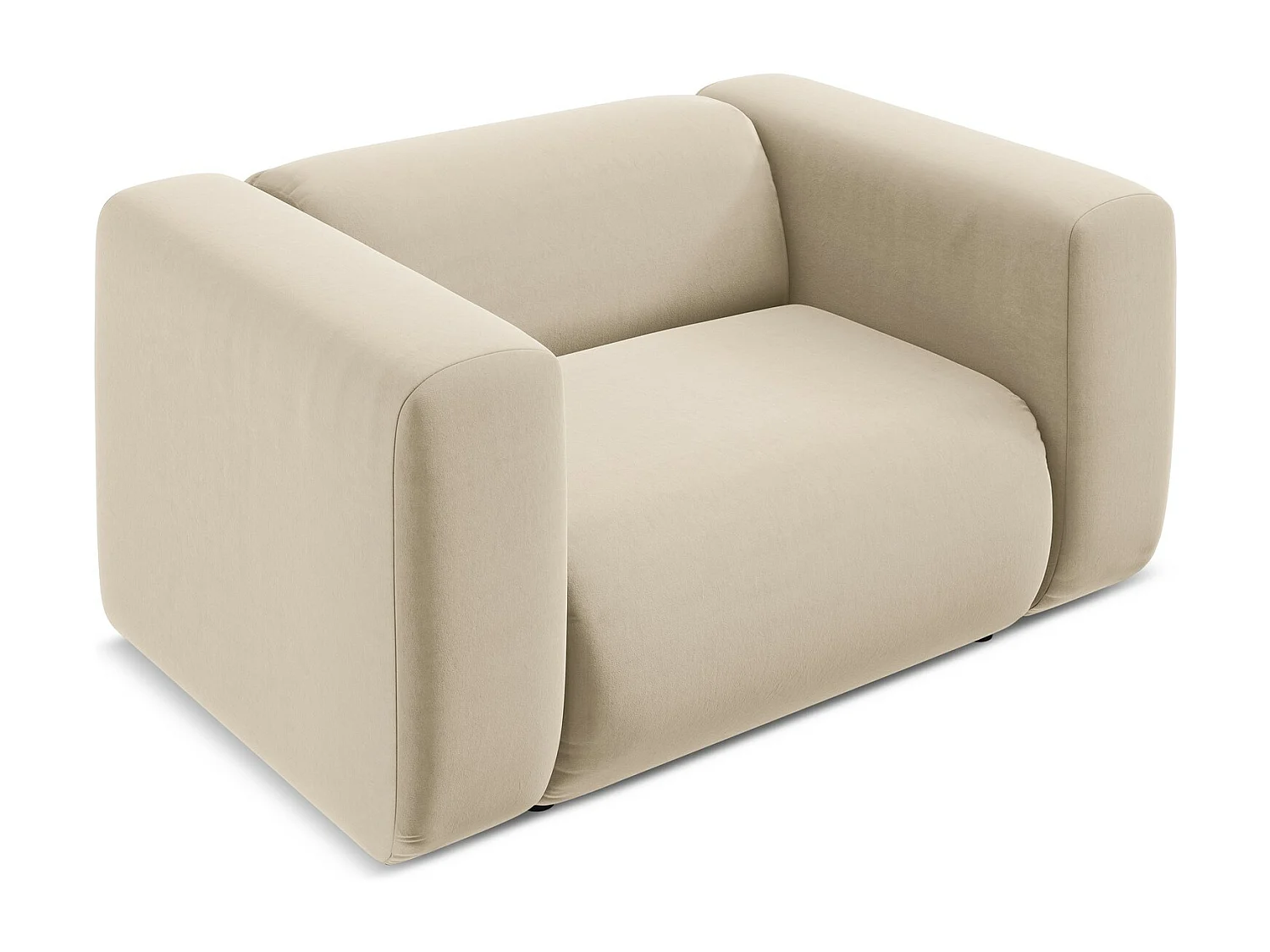 Sessel - - Samt - Hell beige - EKAHI