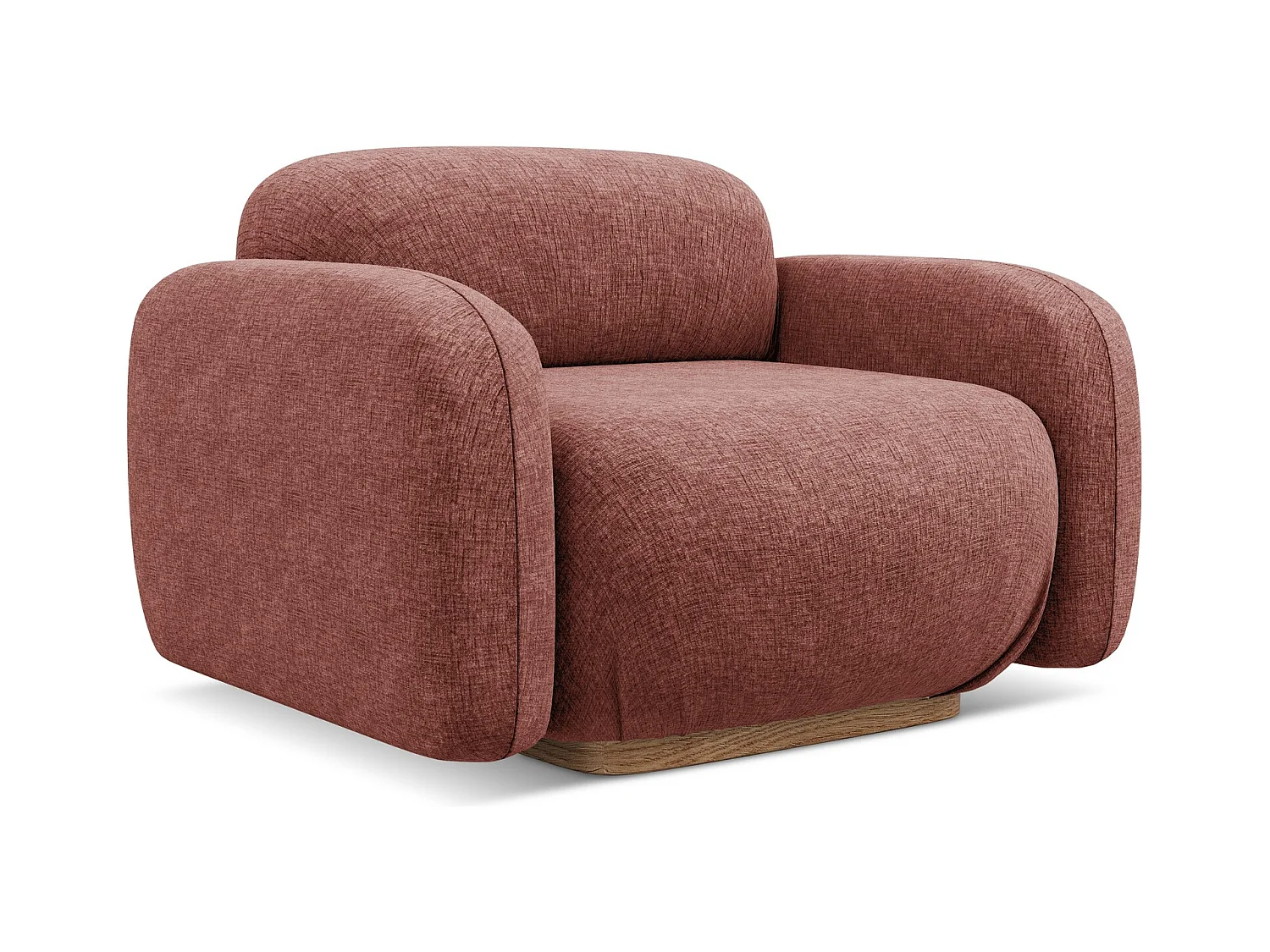 Fauteuil en tissu chenille - rose sourd - AILANI