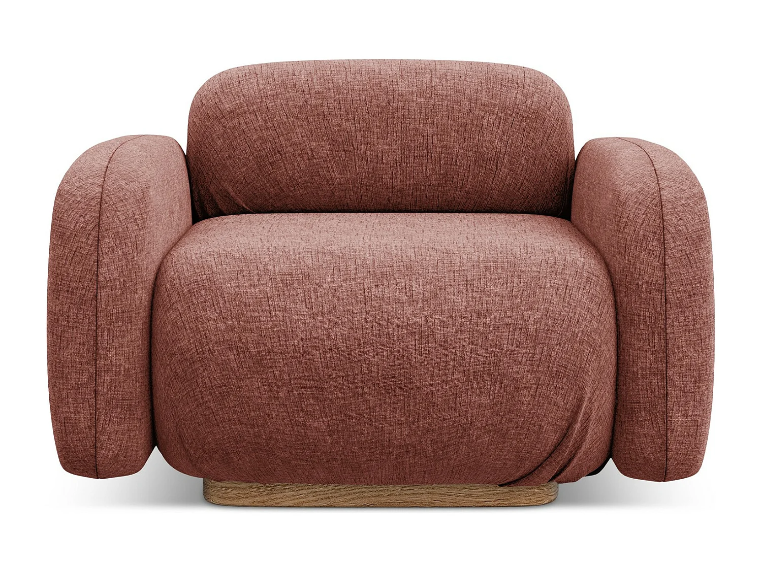 Fauteuil van gedempt roze chenille stof - AILANI