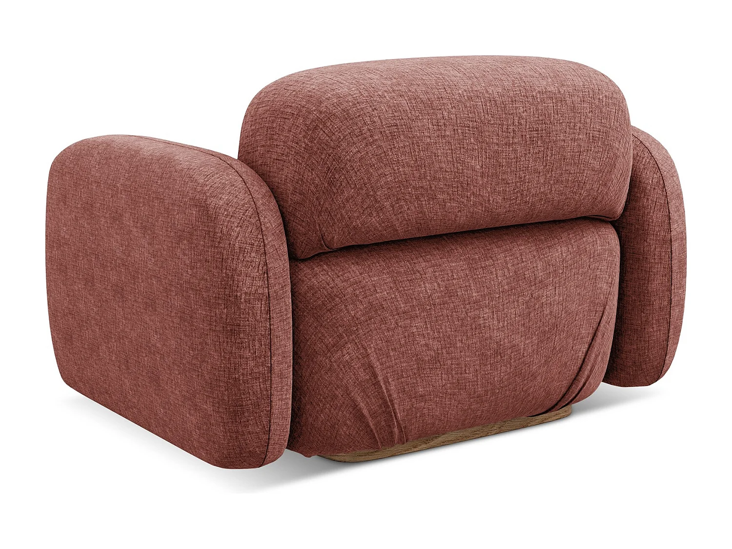 Fauteuil van gedempt roze chenille stof - AILANI
