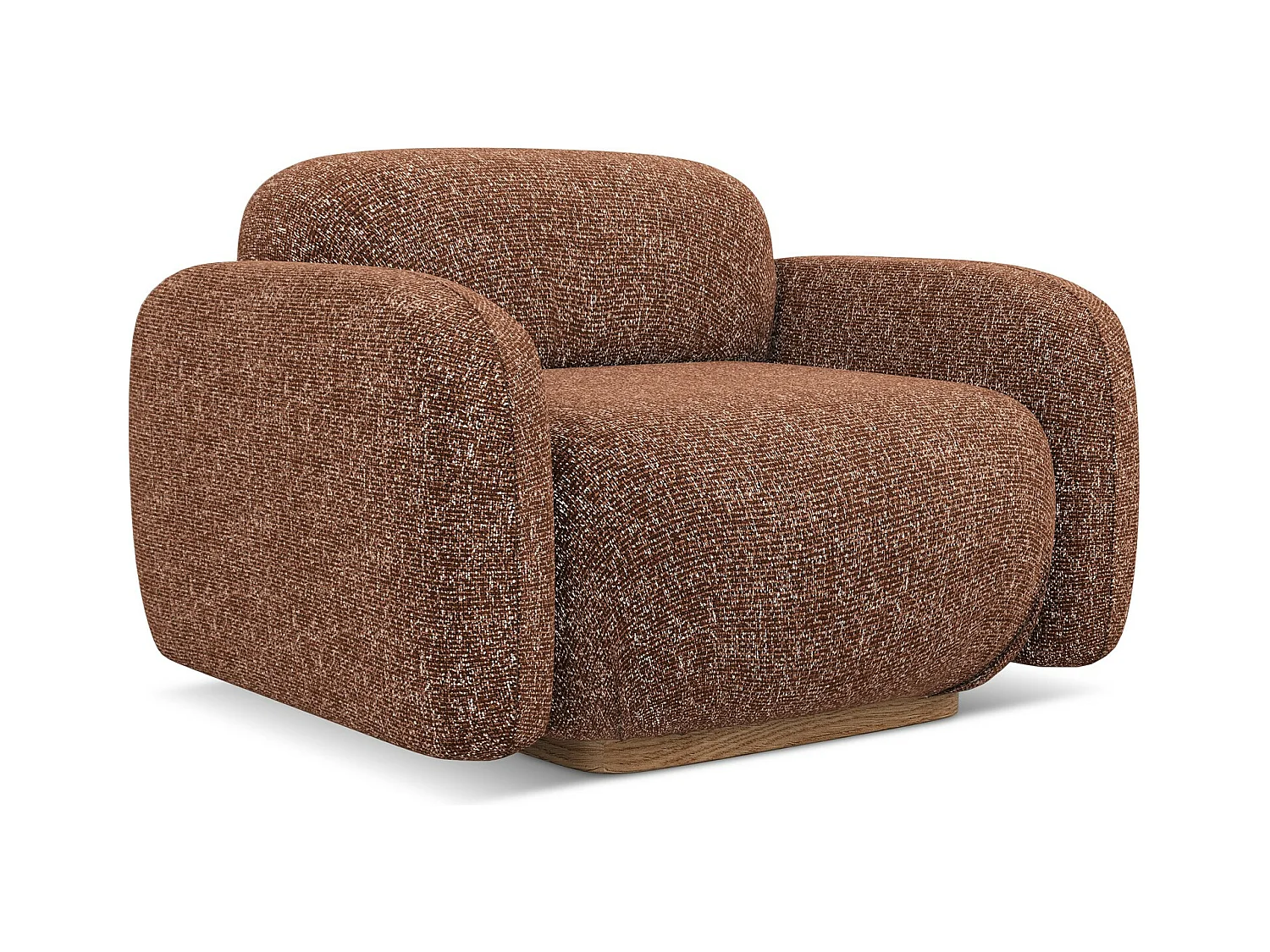 Fauteuil van terracotta textuurstof - AILANI
