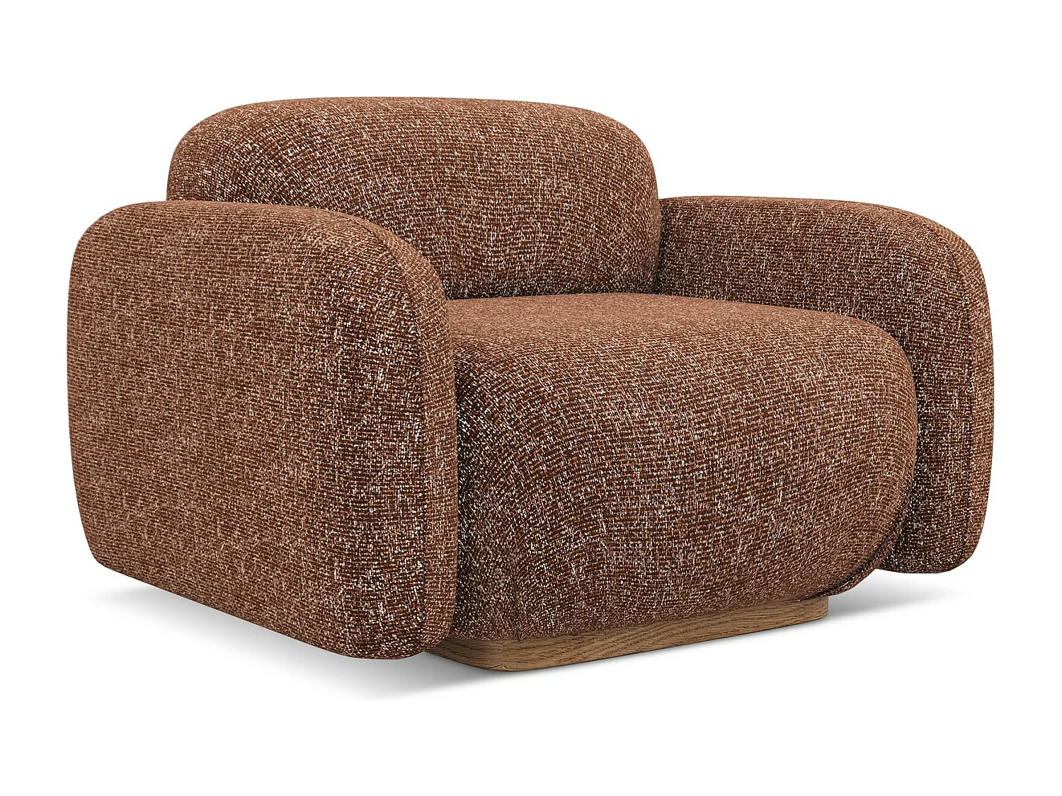 Fauteuil en tissu texturé - terre cuite - AILANI