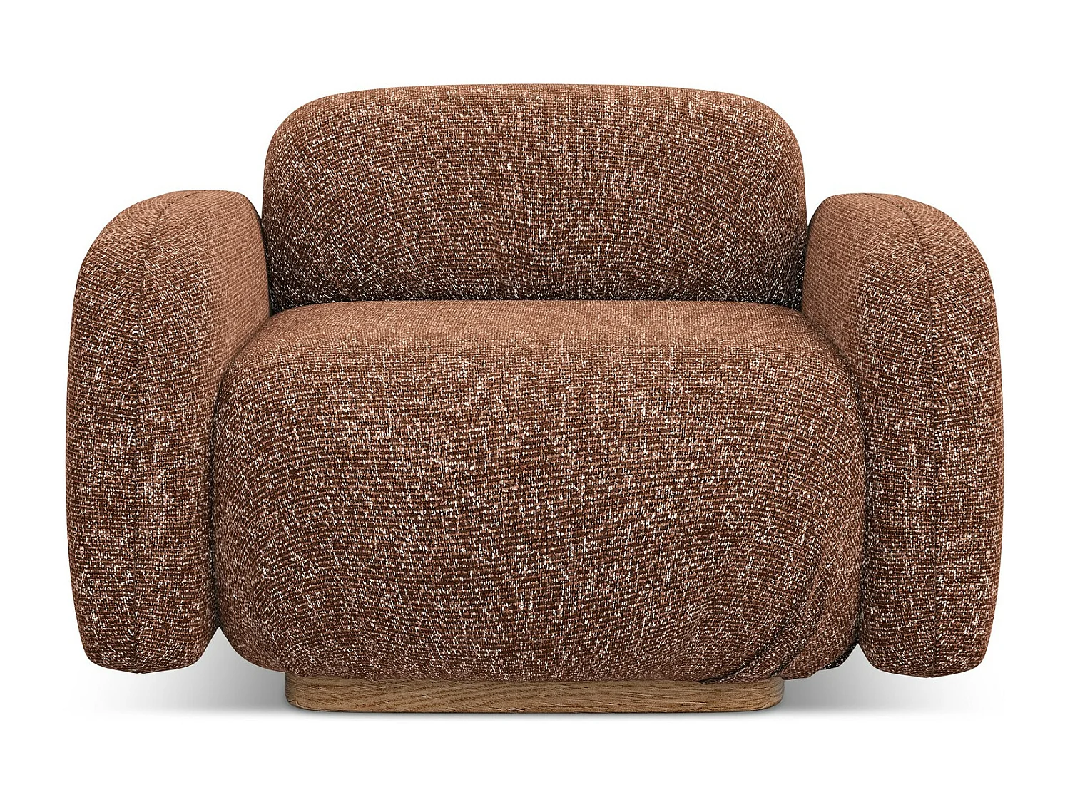 Fauteuil en tissu texturé - terre cuite - AILANI