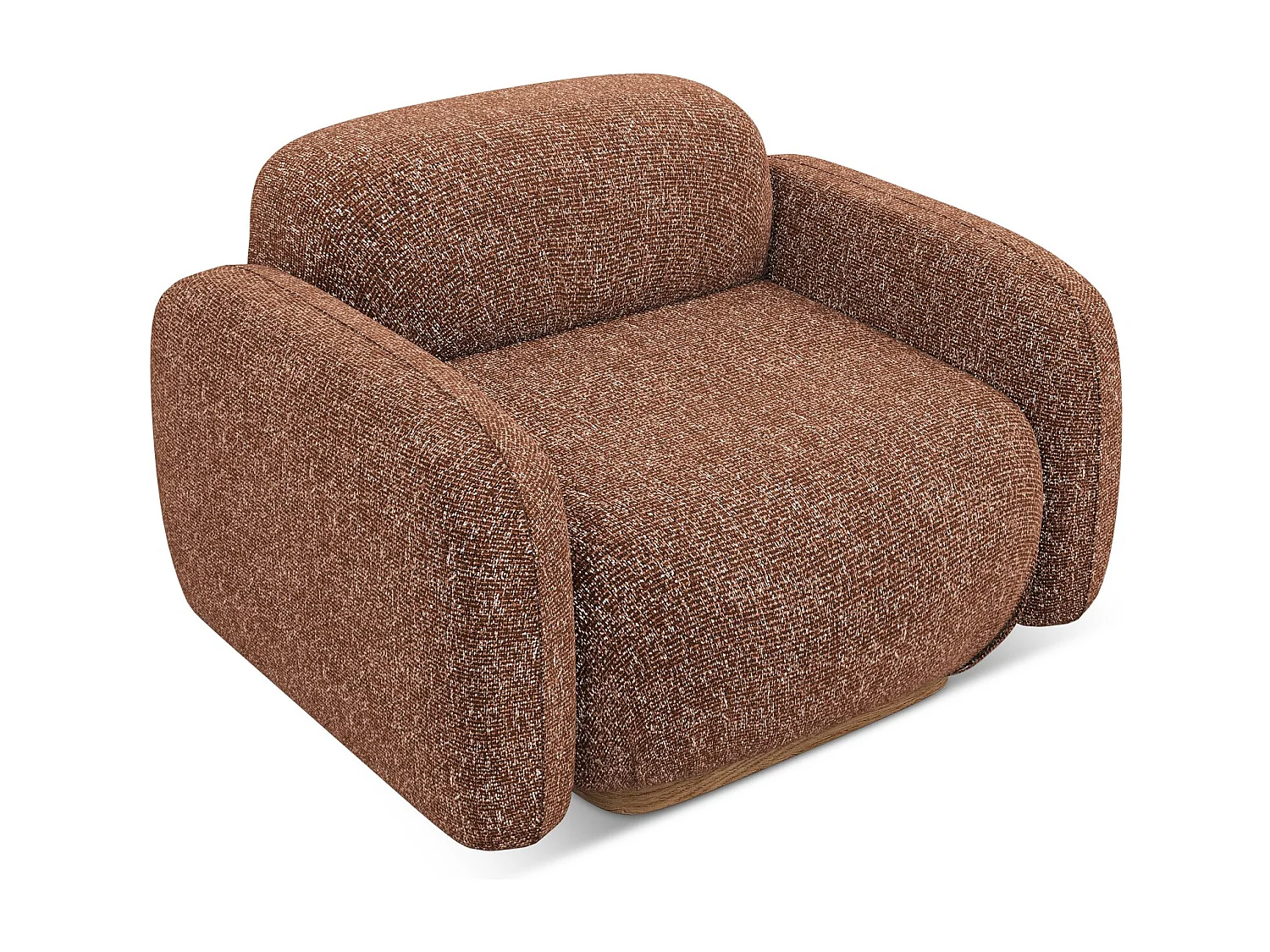 Fauteuil en tissu texturé - terre cuite - AILANI
