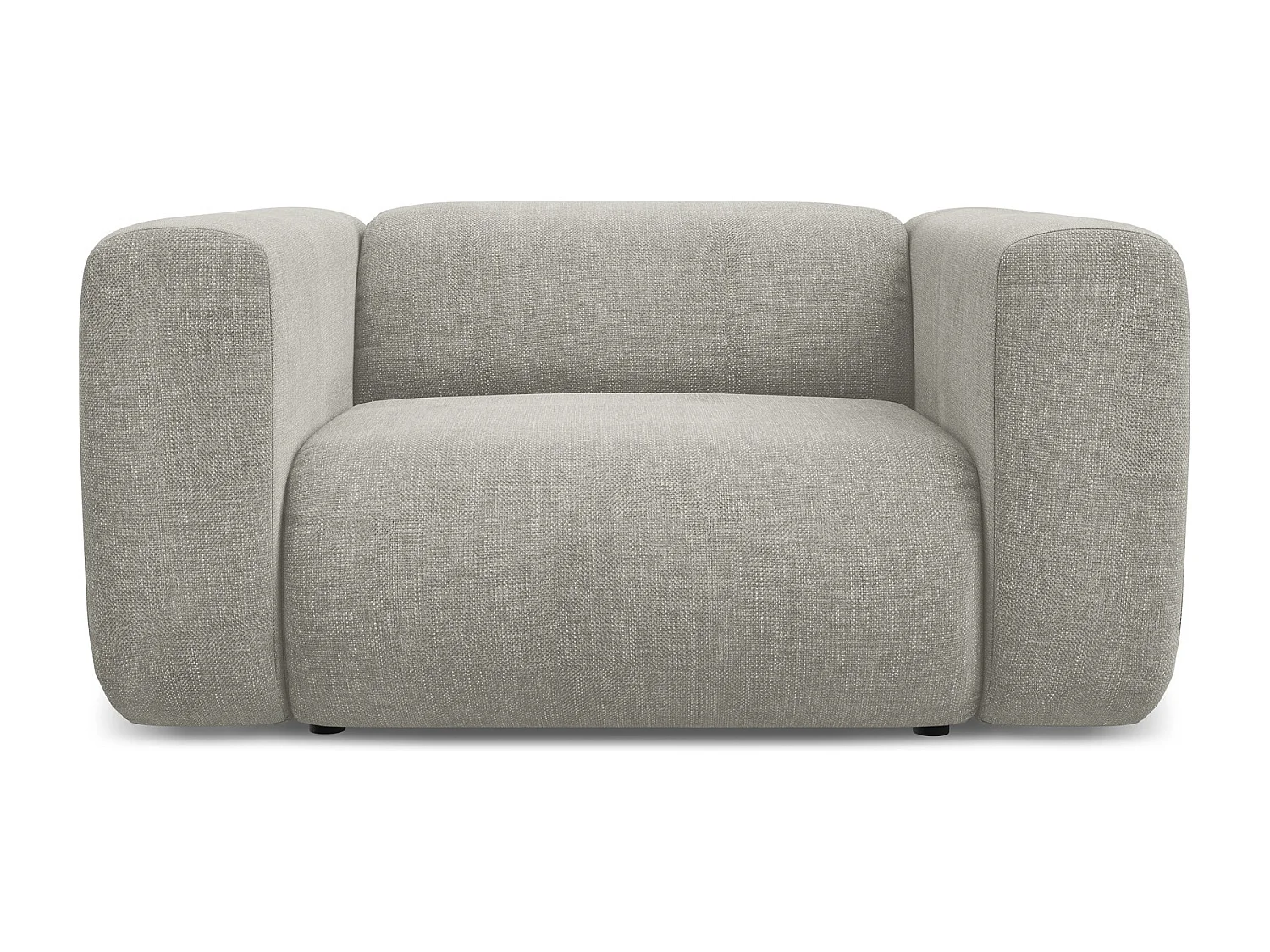 Fauteuil en tissu chenille - beige - EKAHI