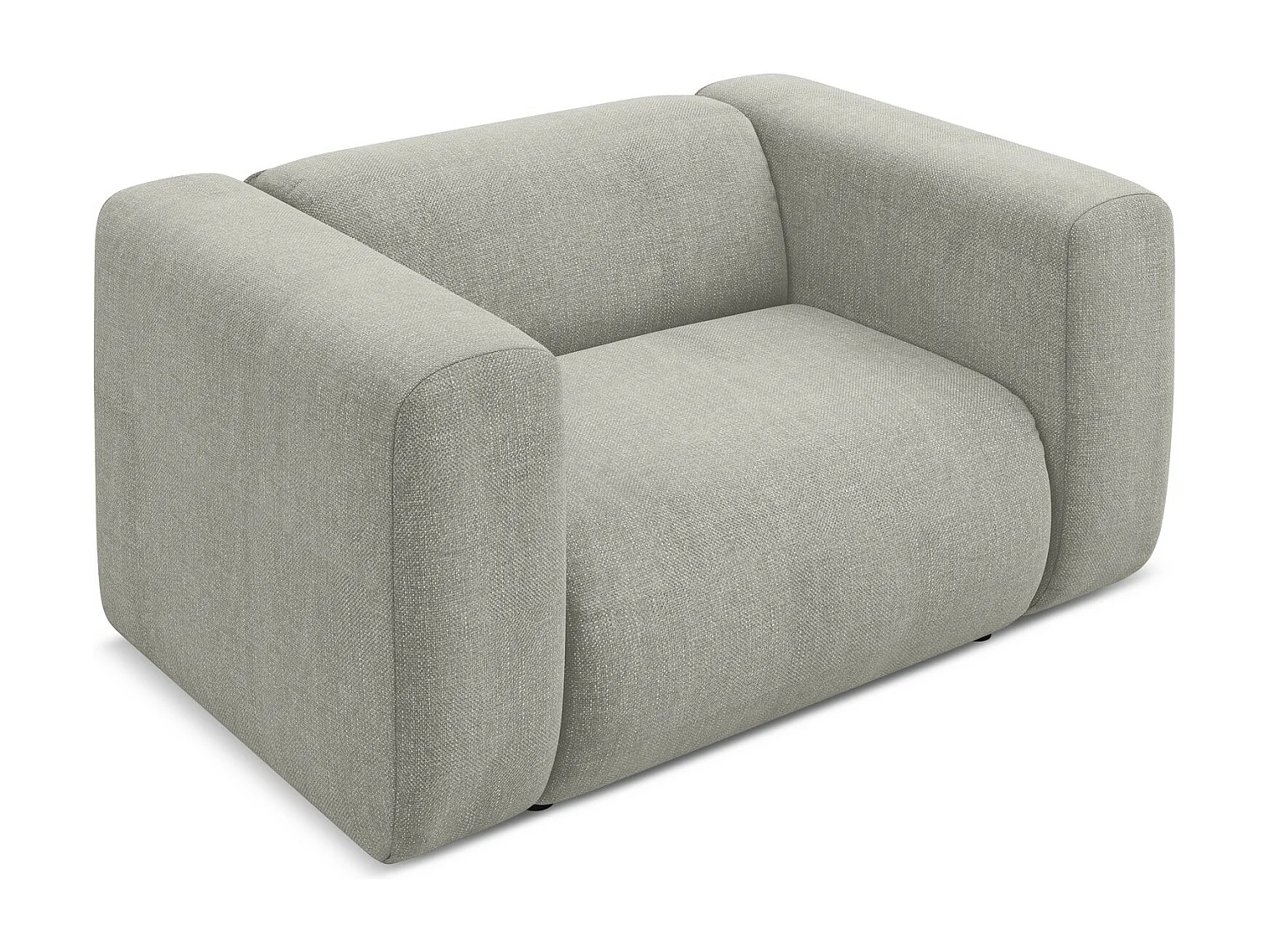 Fauteuil en tissu chenille - beige - EKAHI