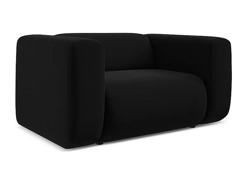 Fauteuil en velours - noir - EKAHI