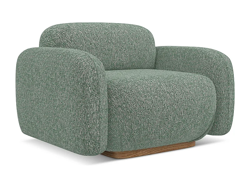 Fauteuil en tissu texturé - vert clair - AILANI