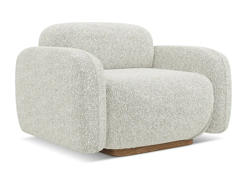Sillón de tela texturizada beige claro - AILANI