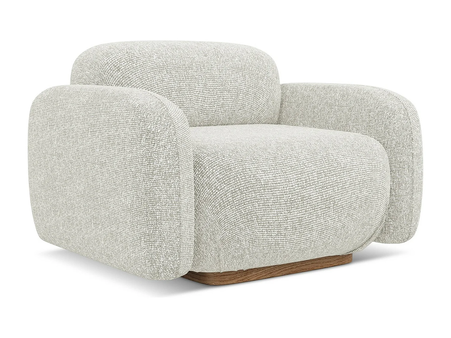 Fauteuil en tissu texturé - beige clair - AILANI