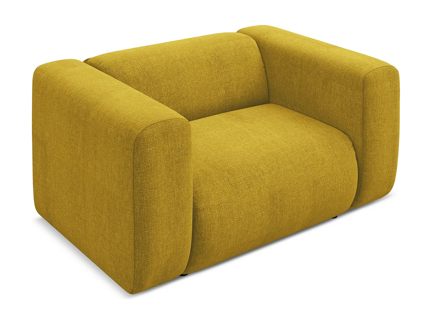 Fauteuil en tissu chenille - moutarde - EKAHI