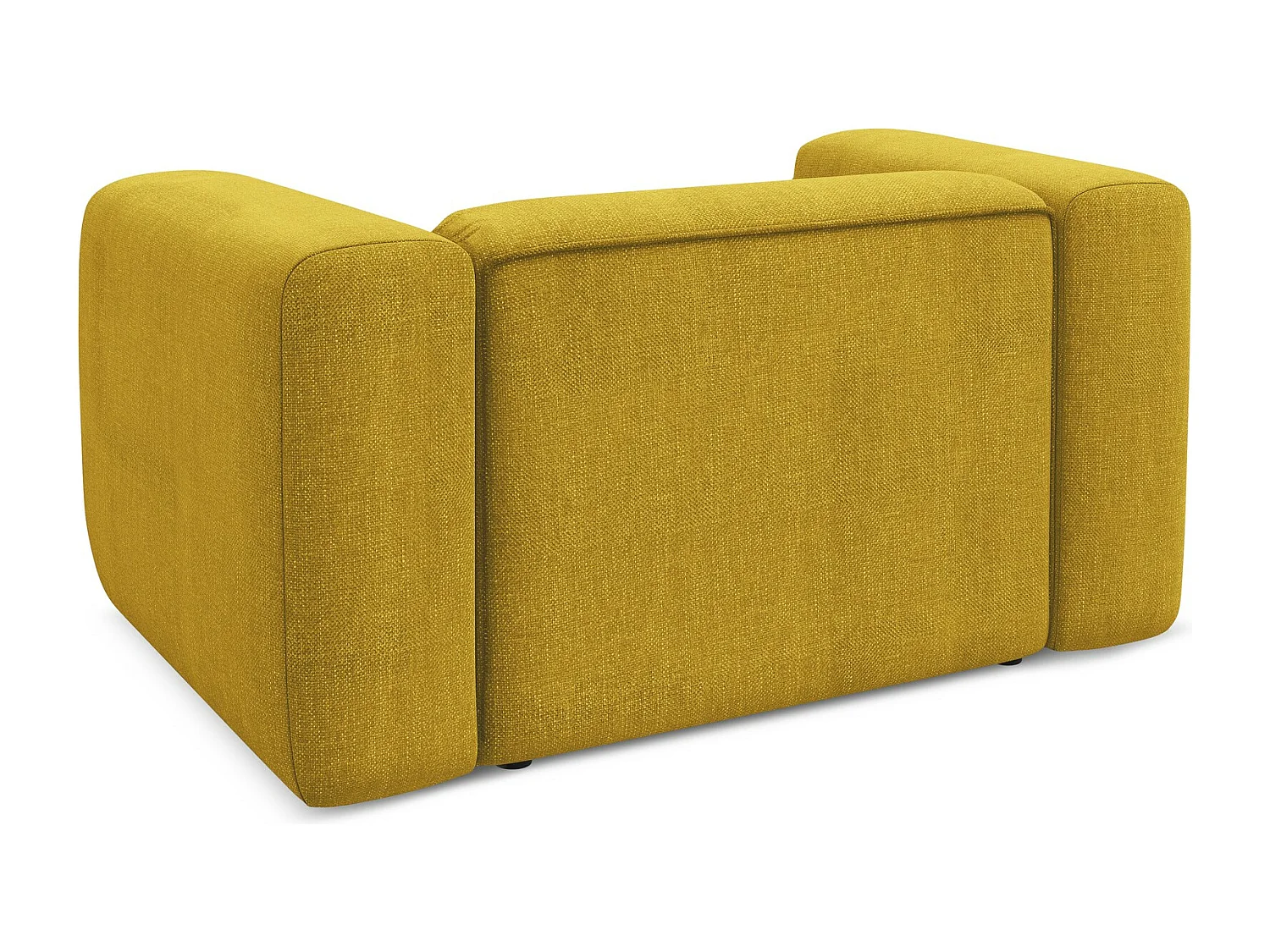 Fauteuil en tissu chenille - moutarde - EKAHI