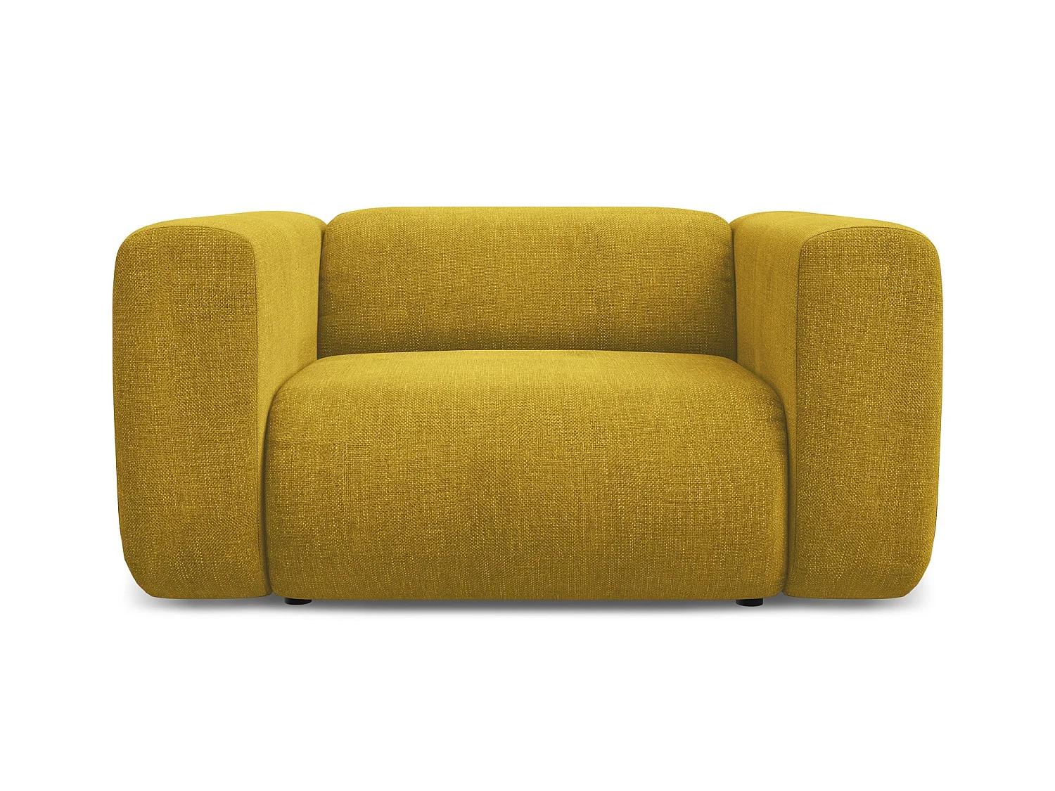 Fauteuil en tissu chenille - moutarde - EKAHI