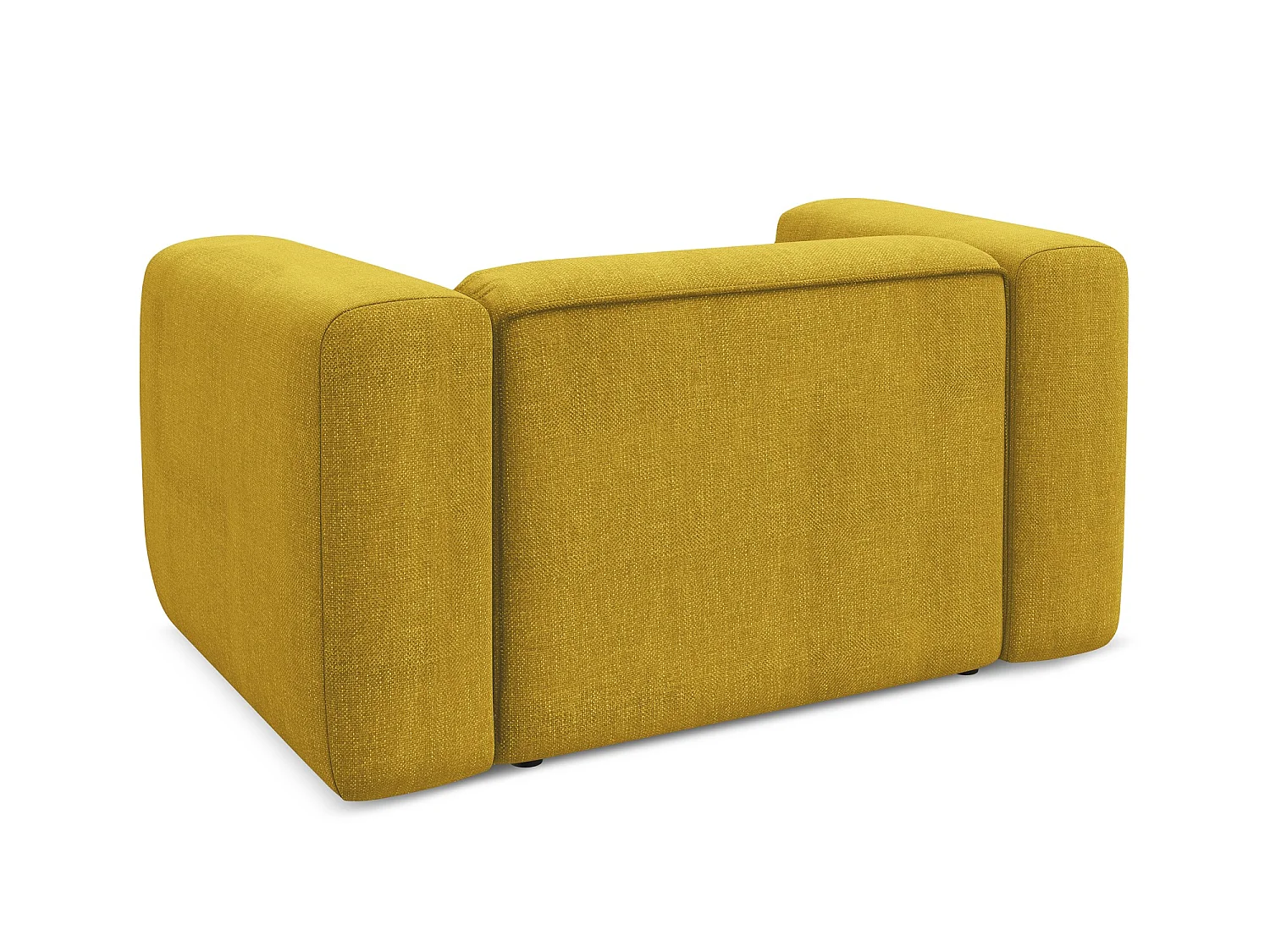 Fauteuil en tissu chenille - moutarde - EKAHI