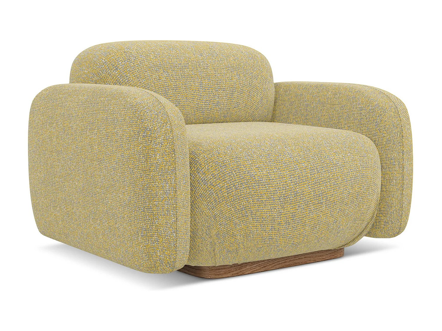 Fauteuil van mosterd textuurstof - AILANI