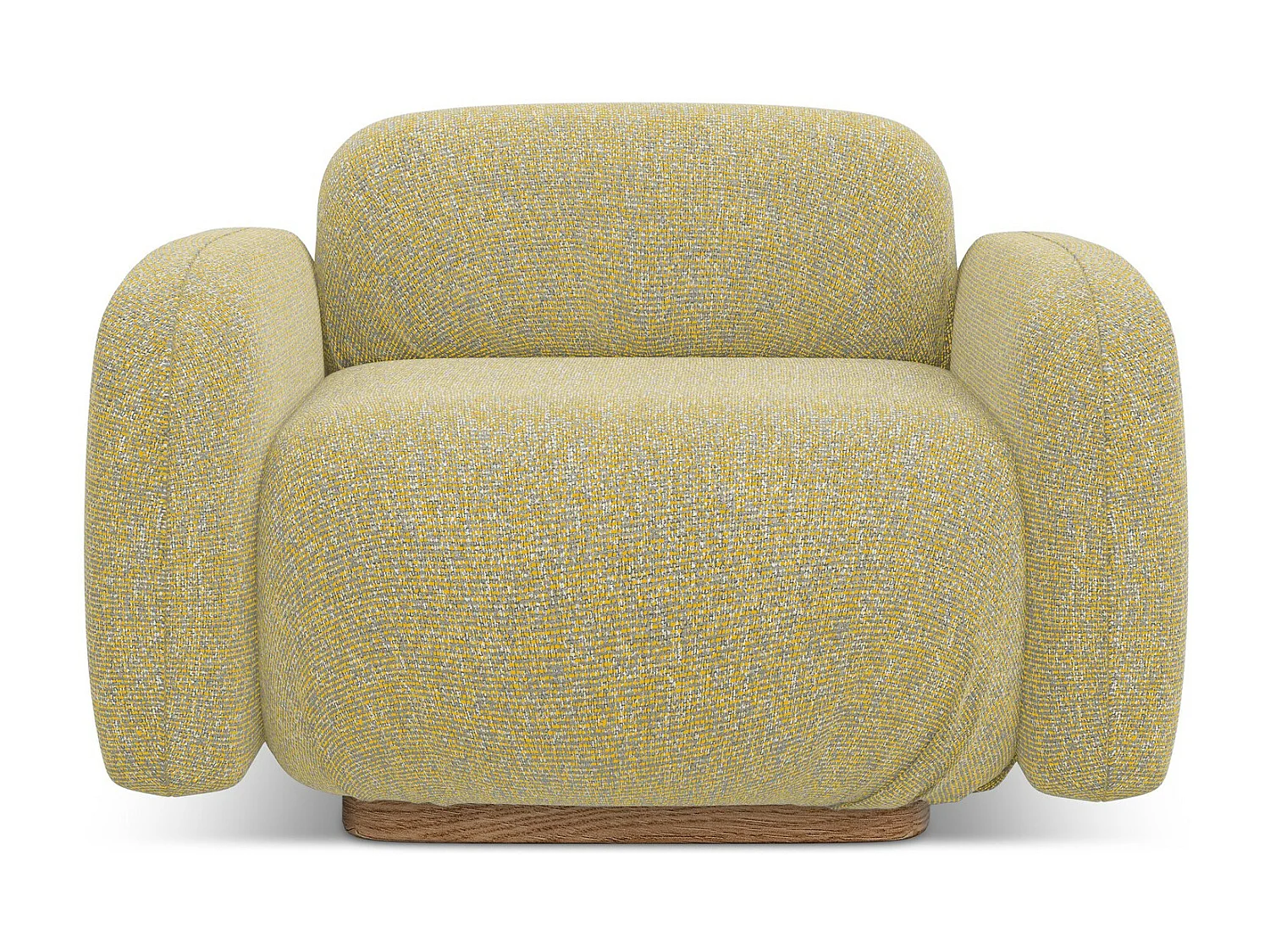 Fauteuil van mosterd textuurstof - AILANI